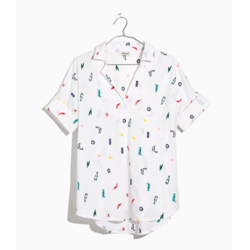 🚫SOLD🚫Madewell Embroidered Courier Button Shirt - Picture 4 of 8